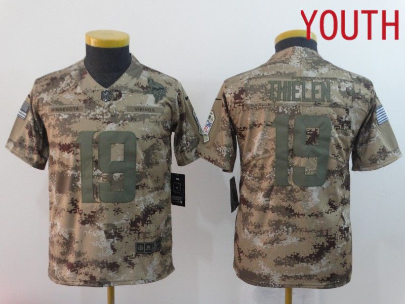 Youth Minnesota Vikings #19 Thielen Camo Nike Limited NFL Jersey->youth nfl jersey->Youth Jersey